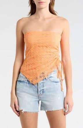 Madden Girl Asymmetric Ruched Tube Top in Orange at Nordstrom Rack, Size X-Large