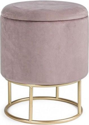 BIZZOTTO Taburete Con Estructura De Metal Dorado Con Contenedor Rosa Cm 45 H
