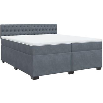 vidaXL Cama Box Spring Con Colch&oacute;n Terciopelo Gris Oscuro 200x200 Cm Vidaxl