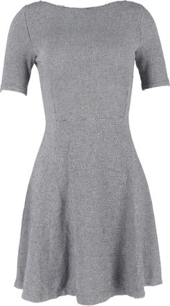 Theory Tweed Short Sleeve Mini A-Line Dress in in Grey Cotton