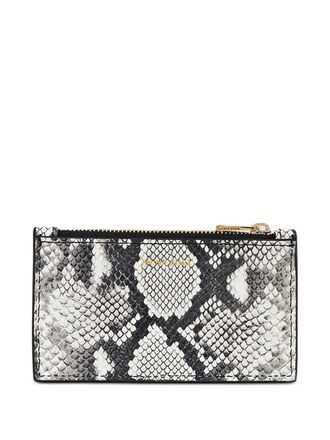 Anine Bing Lucy python zip wallet - White