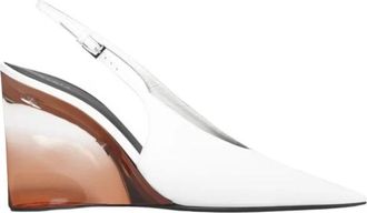 Alaia Invisible Wedge Slingbacks - Dames - Sleehakken - Wit - 38 EU - Leer - Schoenen