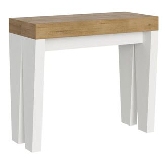 Itamoby Consola extensible 90x40/300 cm efecto madera roble/fresno blanco