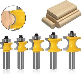 OEM Juego De Brocas Para Rebordear Bordes Con V&aacute;stago De 1/2 Y Brocas Para Enrutador De Punta Redondeada Con Cojinete De Media Ca&ntilde;a