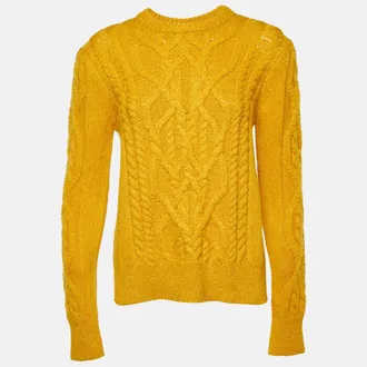 Isabel Marant Yellow Cable Knit Side Open Sweater