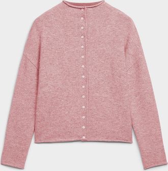 Contemporaine Womens Plush funnel-neck Cardigan Sweater