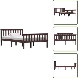 vidaXL The Living Store Giroletto senza Materasso Marrone Scuro 120x200 cm Legno Pino - Letto a castello
