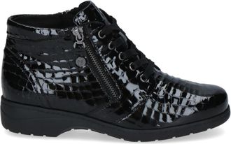 Caprice Veterboots Enkellaarzen - Dames - Veterlaarzen - Zwart - 41 EU - Leer - Schoenen