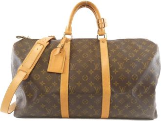 Louis Vuitton Marron Coated Canvas Boston Bag (Pre-Owned)