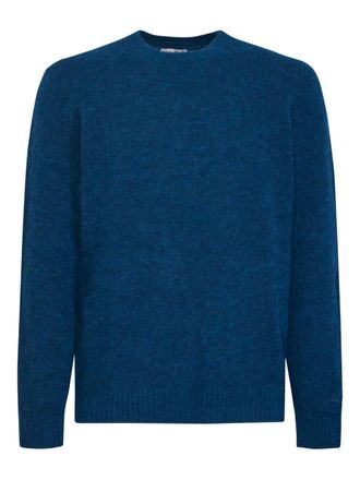 MC2 Saint Barth logo-embroidered crew-neck sweater - men - Wool/Polyamide/Spandex/Elastane - M - Blue