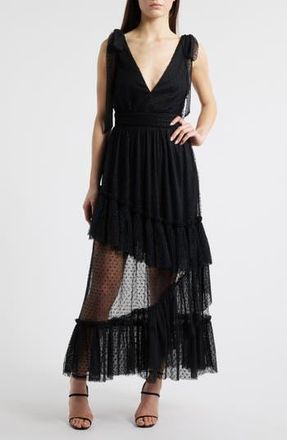 Lulus Sutton Swiss Dot Midi Dress in Black at Nordstrom Rack, Size Medium