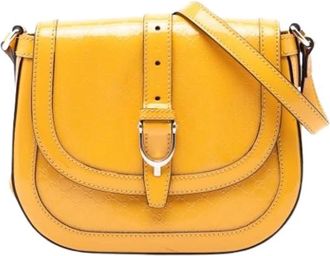 Gucci Pre-owned Stirrup Crossbody - Dames - Vintage Schoudertas - Geel - ONE Size - Leer - Vintage