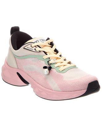 Jimmy Choo London Diamond Run F Leather-Trim Sneaker