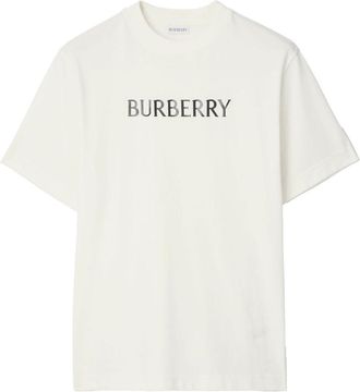 Burberry White Crewneck Logo T-Shirt