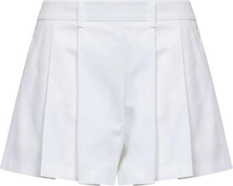 Blanca Vita Seltz Pleated Shorts - Dames - Bermuda - Wit - M - Katoen - Korte Broeken