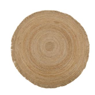 Maisons du monde Alfombra de yute tejido con flecos D. 180 cm