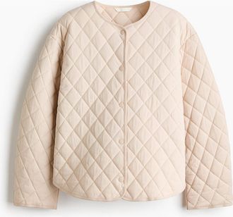 H&M Quilted Jacket in Light Beige at Nordstrom, Size X-Small