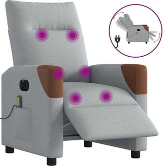 vidaXL Vidaxl - Sill&oacute;n Reclinable De Masaje El&eacute;ctrico Tela Gris Claro