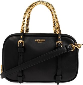 Moschino logo-lettering leather tote bag - women - Leather - OS - Black