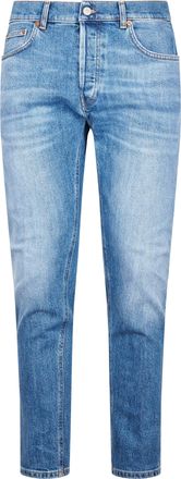 Dondup Carrot Cut Slim Fit Trousers with Five-Pocket Design