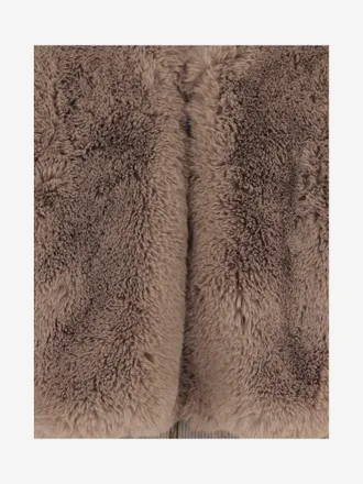 Frankie Shop Plush Faux Fur Jacket - Beige