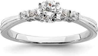 Diamond2Deal 10k White Gold Lab Grown Diamond Engagement Ring 1/2Ct Clarity- VS Color- G-H