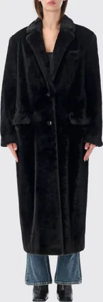Stand Studio Cappotto lungo monopetto in pelliccia sintetica con tasche a patta