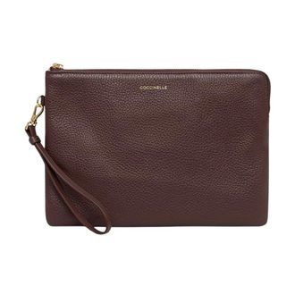 Coccinelle Kleine Leren Pouch - Dames - Tassen - Bruin - Maat: ONE Size Leer