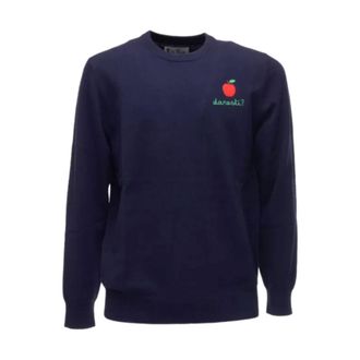 MC2 Saint Barth Round-neck Knitwear, male, Blue, Size: XL Heron Light Embry Crew Neck Sweater