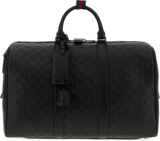 Gucci Black GG Emblem Duffle Bag