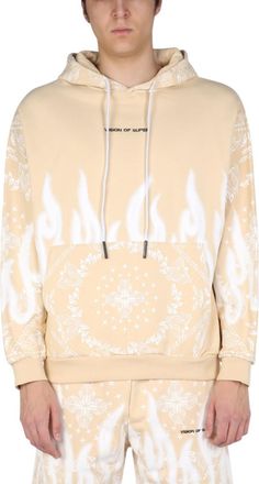 Vision Of Super Beige Logo Hood Sweatshirts