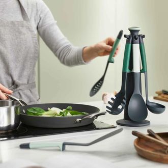 Joseph Joseph Juego De Utensilios Verdes Joseph Joseph Elevate De 6 Piezas, Utensilios De Cocina Ergon&oacute;micos Con Tecnolog&iacute;a Elevate Para Mayor Higiene Y Almacenamie