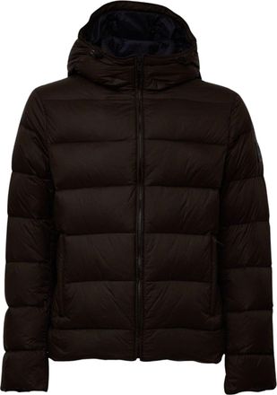 Fay Quilted Hooded Padded Black Down Jacket