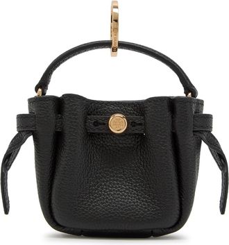 Tory Burch Romy Bucket Grained Leather key fob - Black - One Size