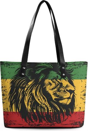 Generic Lion Reggae Jamaica Tote Bags for Women Cute Shoulder Purses Handbags