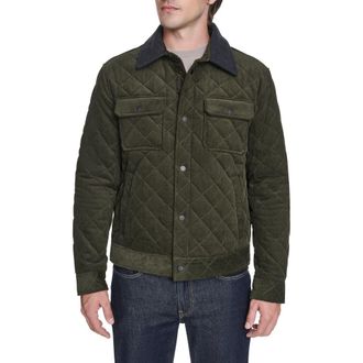 Cole Haan Quilted Shirt Jacket in Olive at Nordstrom Rack, Size Xx-Large