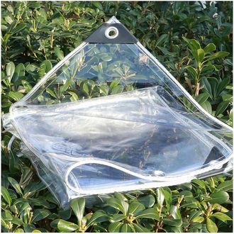 OEM Lona De Protecci&oacute;n - Pvc Transparente 1,2 X 3 M - Resistente A Agua Desgarros Y Uv - Ojales De Aluminio - Cuerda Incluida