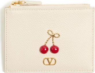 Valentino Garavani Cherryfic Grained Card Holder
