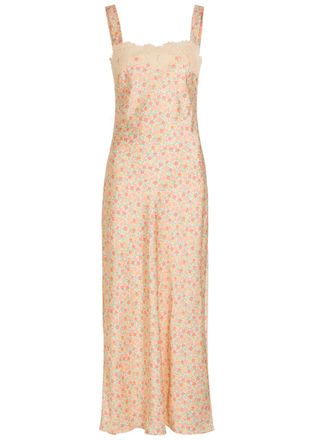 Rixo Rixo Rosamarie Floral-print Satin Midi Dress - Multicoloured - 16 (UK 16 / XL)