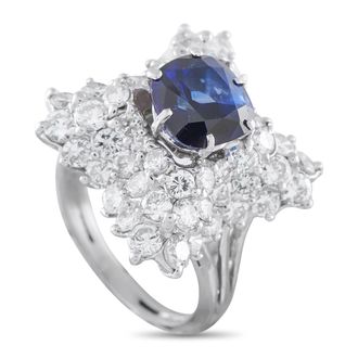 Luxury Bazaar Platinum 2.10ct Diamond and Sapphire Ring MF15-050726