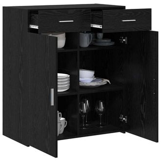Berkfield Home Storage Cabinet Black Oak 80x42.5x93.5 cm Engineered Wood