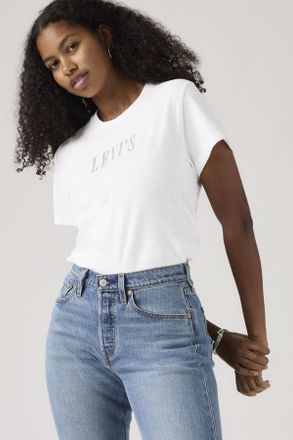 Levi's Camiseta Graphic Classic - Mujer - 2XL - Blanco / Rhinestone Serif Logo Bright White