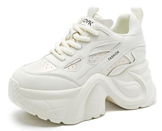 Generic Chunky Sneakers for Women Platform Walking Dad Shoes Comfortable Wedge Walking Sport Sneakers US 4.5-7.5 White