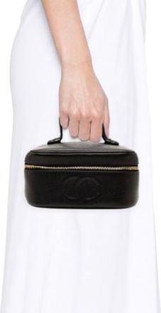 Chanel Black CC Caviar Vanity Bag