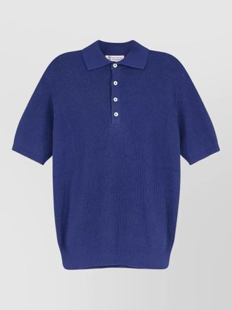 Brunello Cucinelli cotton polo knit short sleeve shirt