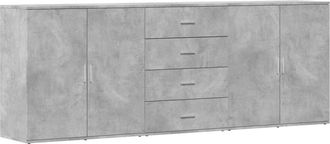 vidaXL Aparadores 3 Uds Madera Contrachapada Gris Hormig&oacute;n Vidaxl