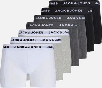 Jack & Jones Mens Jack & Jones Mens Underwear Solid Trunks 7 Pack Black / White / Grey - Size: 33/32/32