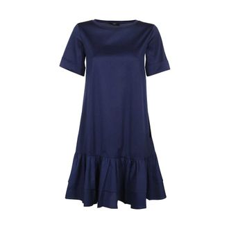 Max Mara Kleedjes, Dames, Blauw, M, Katoen, Gerimpelde Katoenen Jurk