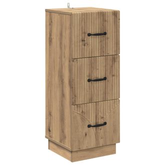 vidaXL Cajonera 33 X 34,5 X 87 Cm Madera De Ingenier&iacute;a Roble Artisan Vidaxl