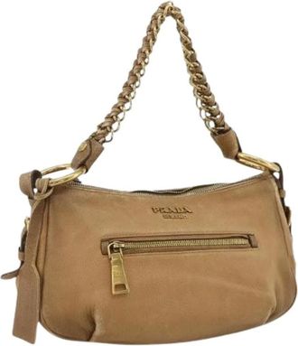 Prada Pre-owned Shoulder Bags, female, Beige, Size: ONE SIZE Pre-owned Vintage Shoulder Bag